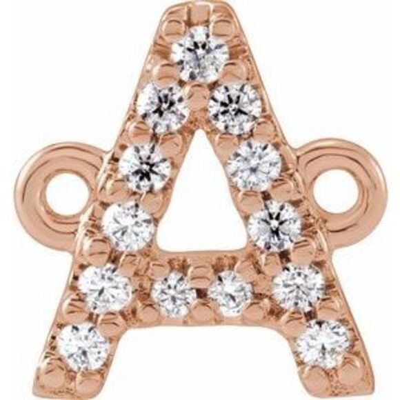 Kazi Luxury 14K Rose .06 CTW Natural Diamond Initial A Link
